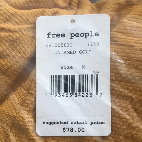Free People Shimmy Shake Top Color NWT Color: Untamed Gold - Picture 9 of 9